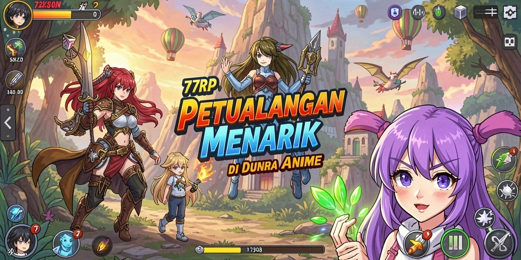 Tangkapan layar gameplay Anime dari 77RP yang penuh aksi.
