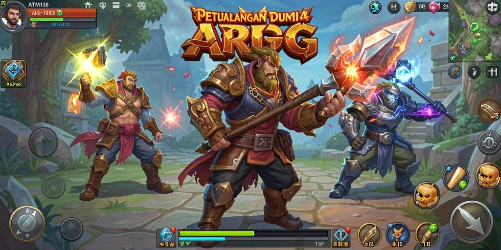 Gameplay seru ATM138 dengan pertarungan dinamis di dunia ARPG.