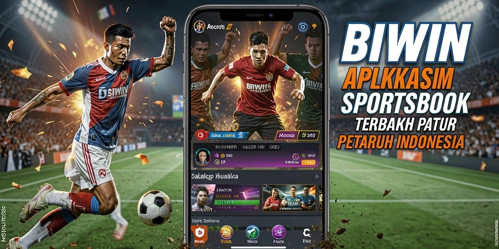 Tampilan antarmuka pengguna BIWIN saat bertaruh di sportsbook.