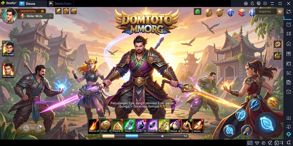 Screenshot gameplay DOMTOTO menampilkan aksi seru dalam dunia MMORPG.