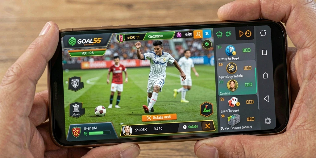 Screenshot utama GOAL55 menampilkan antarmuka pengguna yang intuitif dan pilihan taruhan yang bervariasi.