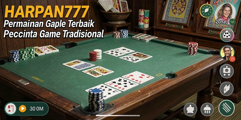 Tampilan gameplay Gaple yang seru dan interaktif di HARAPAN777.