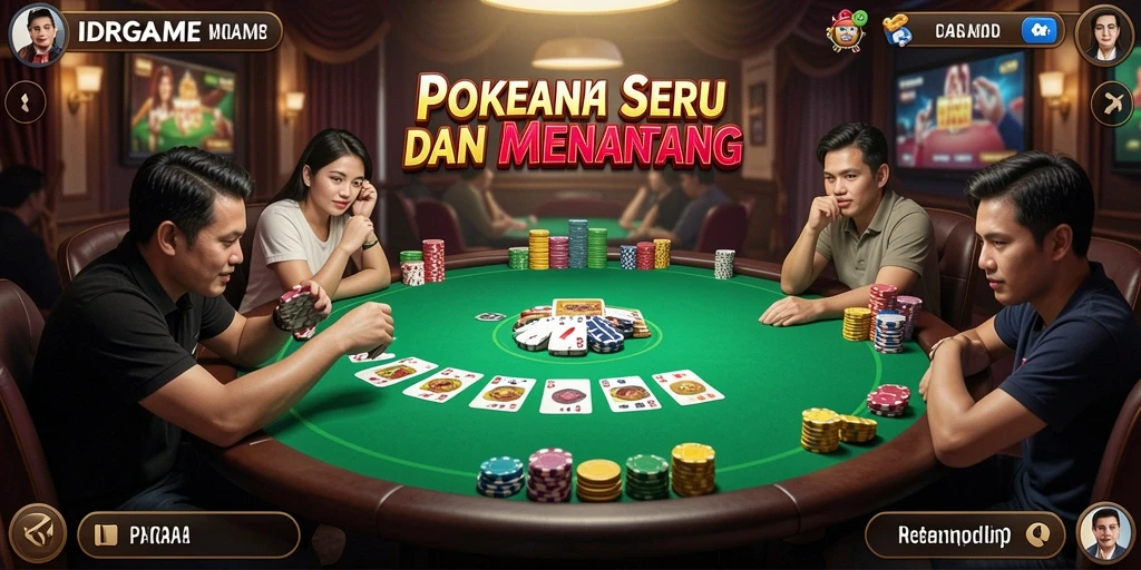 Tampilan gameplay Poker yang seru di IDRGAME.