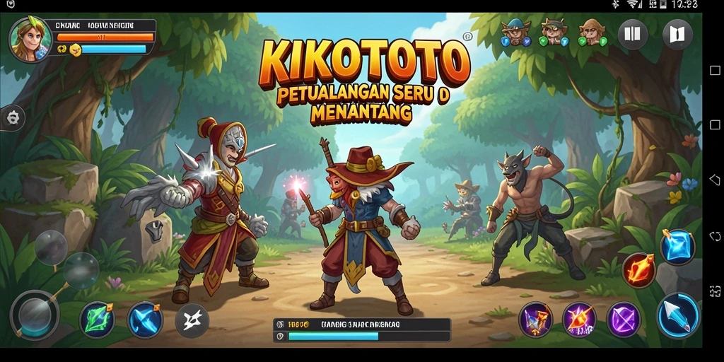 Screenshot gameplay KIKOTOTO menunjukkan aksi petualangan yang mendebarkan.
