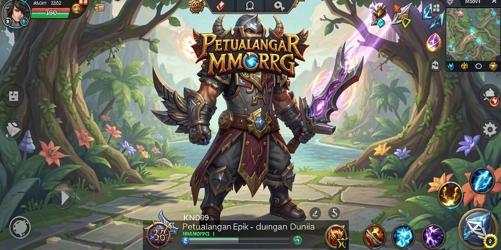 Tampilan menarik dari gameplay KNO89 di dunia MMORPG yang luas.