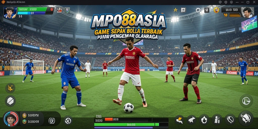 Tampilan gameplay MPO88ASIA dengan aksi sepak bola yang intens.