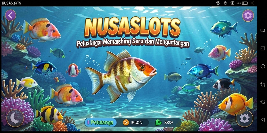 Tampilan menarik dari gameplay memancing di NUSASLOTS.