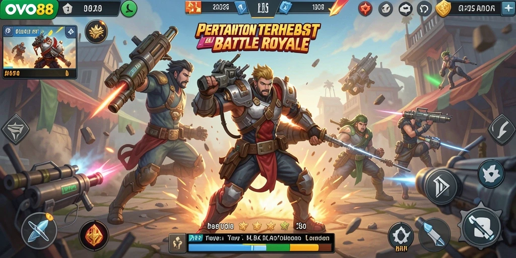 Gameplay mendebarkan OVO88 dalam pertarungan Battle Royale.
