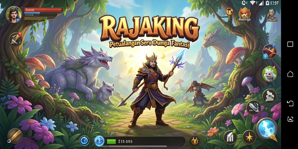 Tampilan gameplay RAJAKING yang menyenangkan dan mengasyikkan.