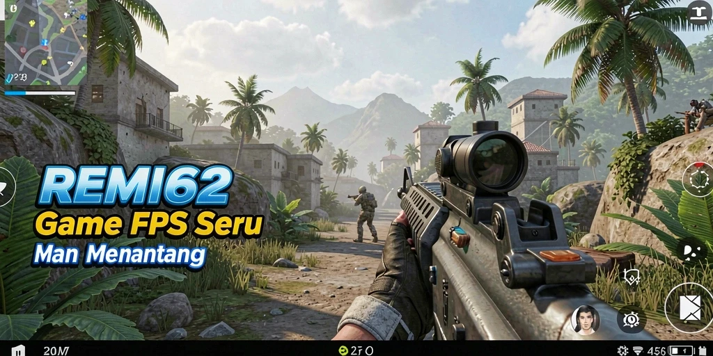 Screenshot gameplay seru dari REMI62 dalam aksi tembak-menembak.