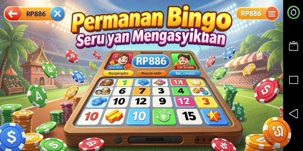 Tampilan gameplay seru di RP886 dengan suasana Bingo.