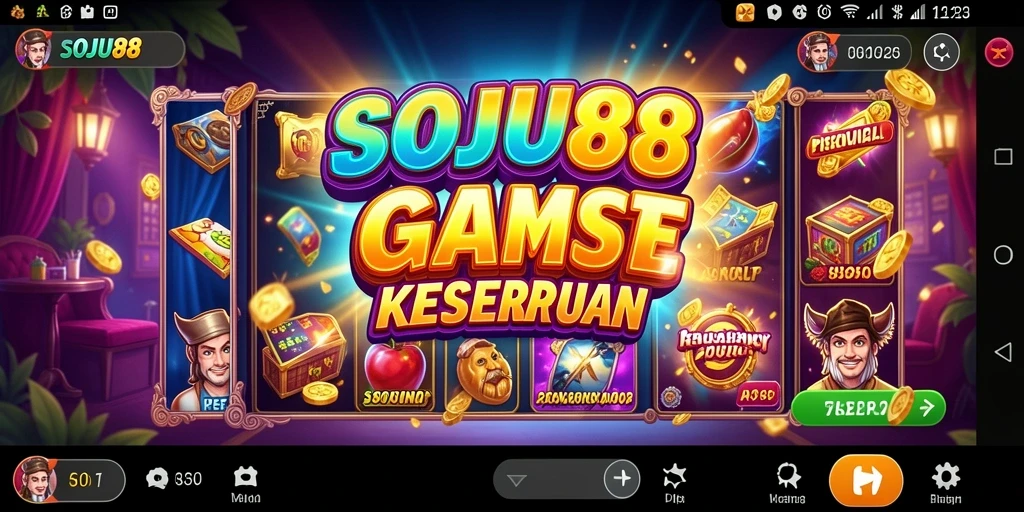 Tampilan utama gameplay SOJU88 dengan tema dan fitur slot yang menarik.