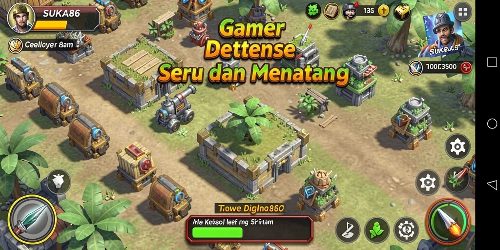 Screenshot menunjukkan aksi cepat dalam gameplay Tower Defense di SUKA86.