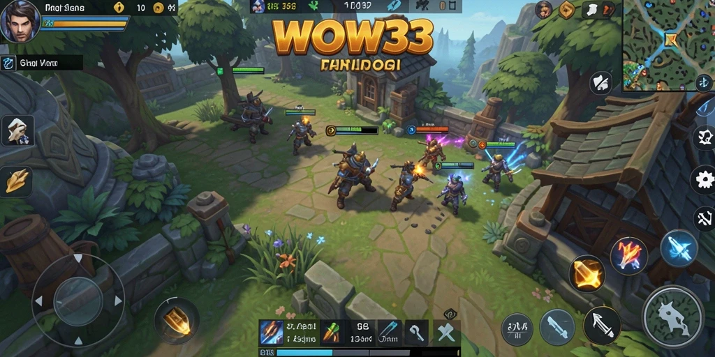 Tampilan gameplay WOW33 dengan strategi pertempuran yang mendebarkan.