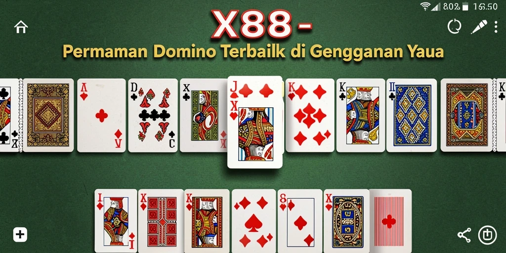 Tampilan gameplay seru X88 saat bermain Domino secara online.